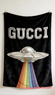Gucci UFO Rainbow Fleece throw blankets IMG_2696